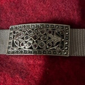 Silver Bracelet with Decorative Clasp